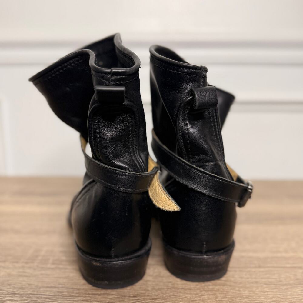 Frye Dorado Short Womens 8 Black Soft Leather Buckle Boot - Picture 4 of 10